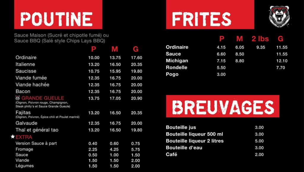 Menu Grande Gueule