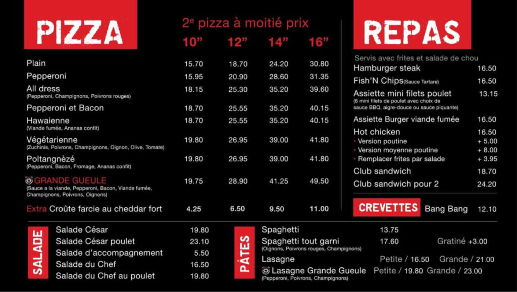 Menu Grande Gueule